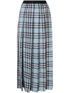 Sara Lanzi Check Pleated Skirt - Blue