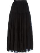 Saint Laurent High Waist Maxi Skirt, Women's, Size: 42, Black, Cotton