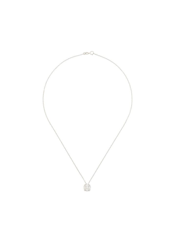 Monan 18kt White Gold Diamond Pendant Necklace - Metallic
