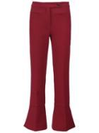 Fendi Bootcut Trousers, Women's, Size: 40, Red, Cotton