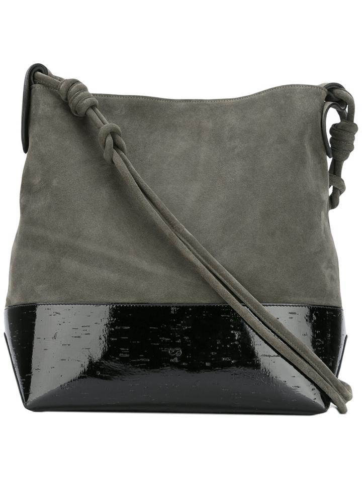 Dorothee Schumacher Redefined Simplicity Shoulder Bag, Women's, Green, Cork/cotton/calf Leather/polyurethane