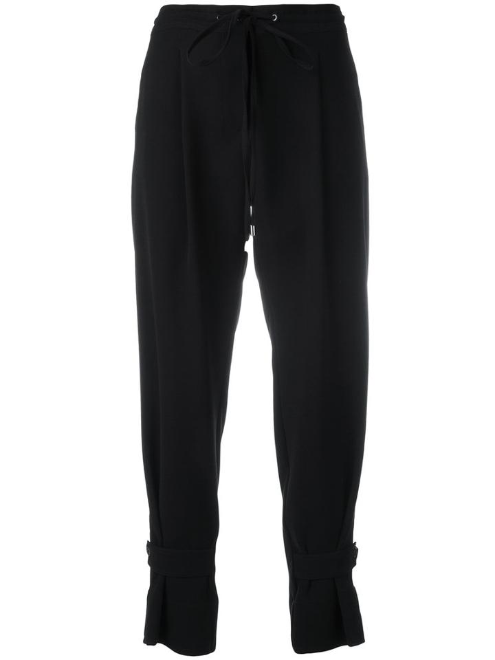 Jil Sander Navy Cropped Pants, Women's, Size: 36, Black, Polyester