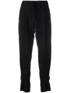 Jil Sander Navy Cropped Pants, Women's, Size: 36, Black, Polyester