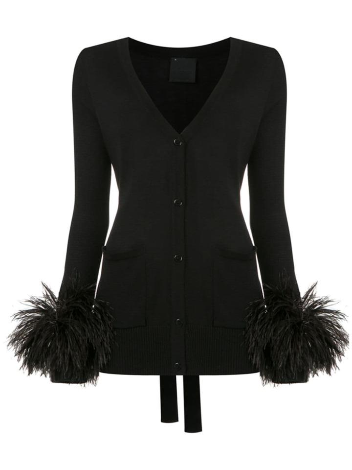Andrea Bogosian Feather Detail Knit Blouse - Black