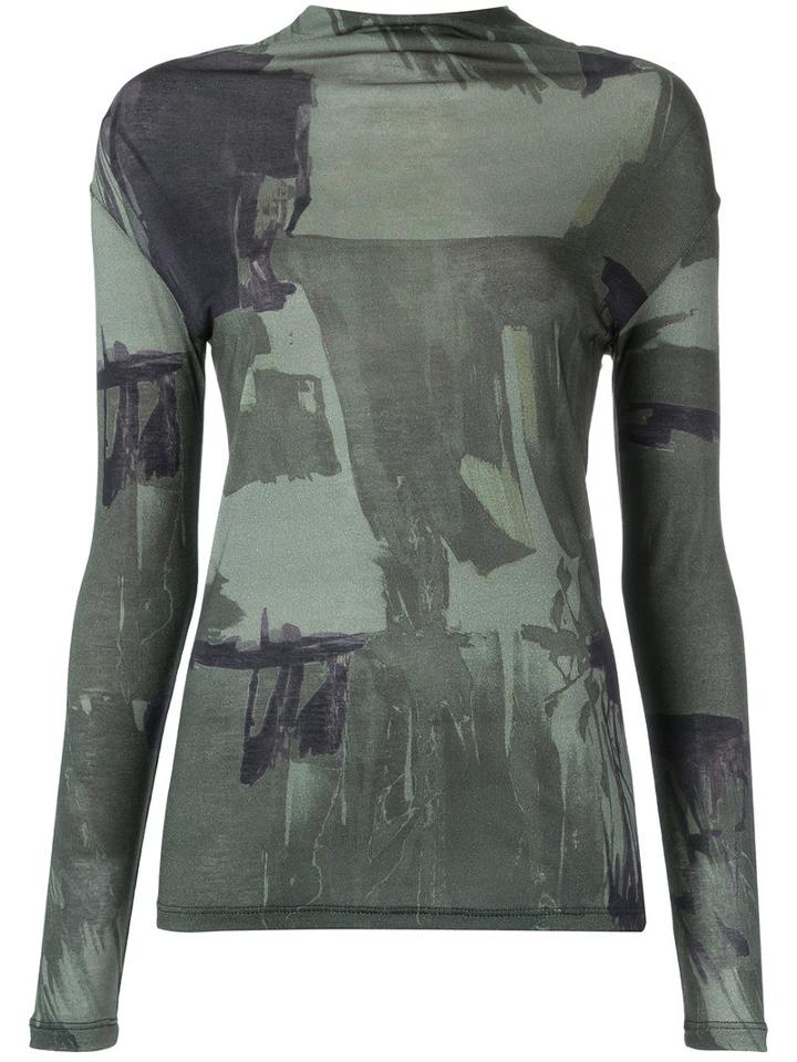 Uma Raquel Davidowicz - Printed Top - Women - Viscose - M, Green, Viscose
