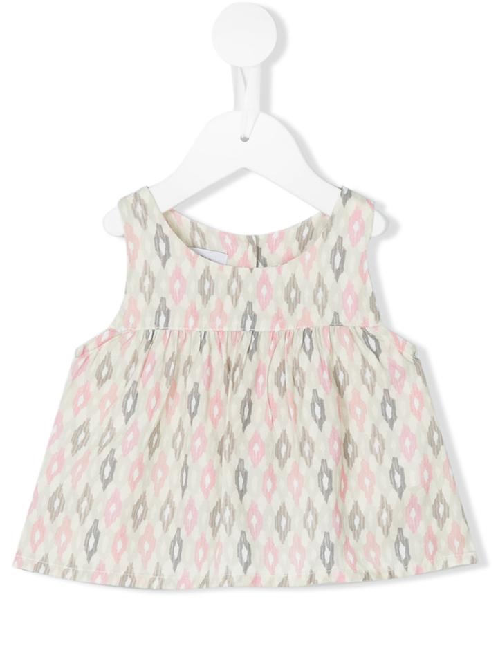 Violeta E Federico - Sleeveless Printed Top - Kids - Viscose - 3 Mth, Nude/neutrals