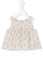Violeta E Federico - Sleeveless Printed Top - Kids - Viscose - 3 Mth, Nude/neutrals
