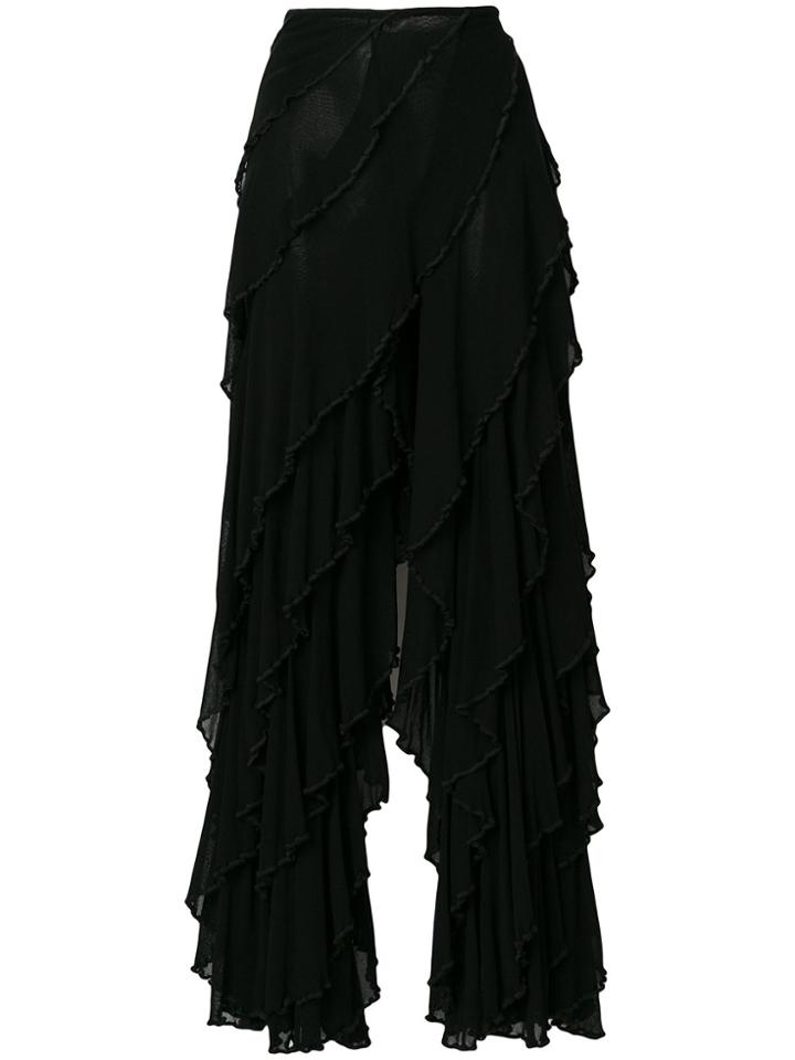 Jean Paul Gaultier Vintage Ruffle Trousers - Black