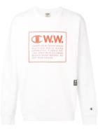 Champion X Wood Wood Logo Print Sweatshirt - White