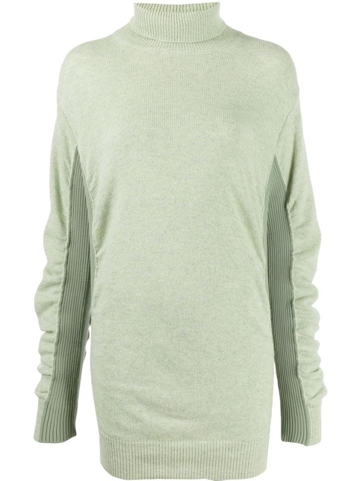 Mm6 Maison Margiela Ruched Knitted Jumper - Green