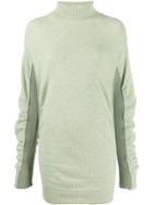 Mm6 Maison Margiela Ruched Knitted Jumper - Green