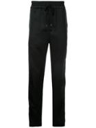 Cmmn Swdn - Side Stripes Tapered Trousers - Men - Cotton/triacetate - 44, Black, Cotton/triacetate