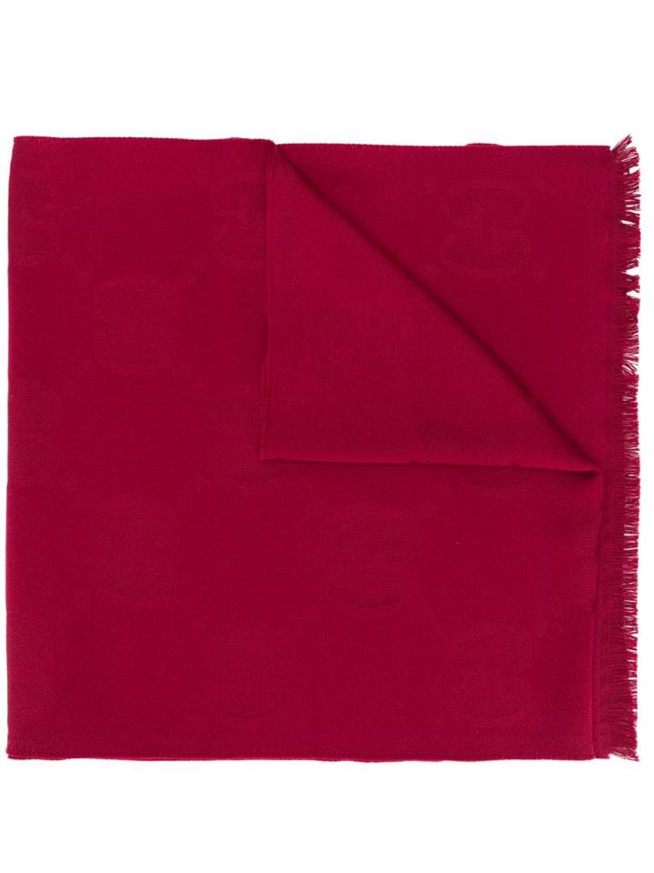 Gucci Gg Rhombi Pattern Scarf - Red