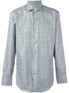 Etro Plaid Button Down Shirt, Men's, Size: 41, Green, Cotton