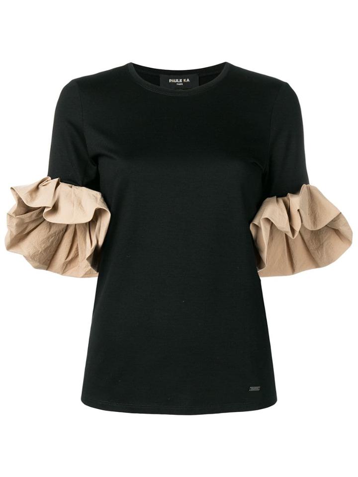 Paule Ka Flared Sleeve T-shirt - Black