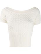 Alexander Mcqueen Off-shoulder Knitted Top - White