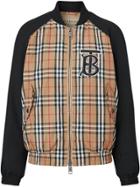 Burberry Monogram Motif Vintage Check Bomber Jacket - Black