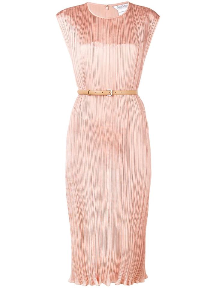Max Mara Gineceo Pleated Midi Dress - Neutrals