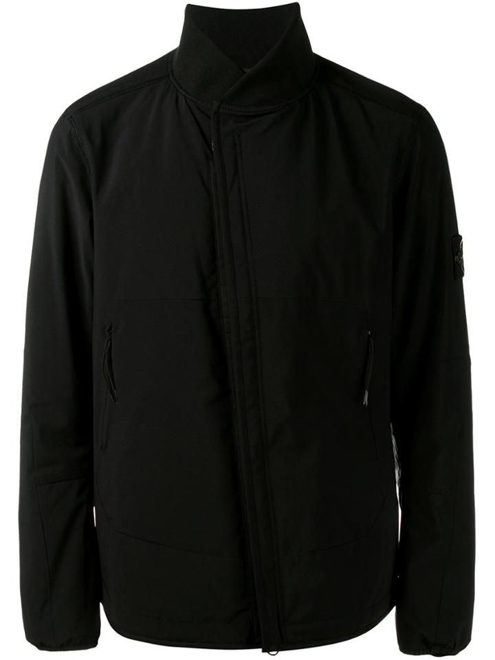 Stone Island Asymmetric Zipped Bomber Jacket - Black