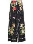 By Walid Rawan-wisteria Print Maxi Skirt - Black