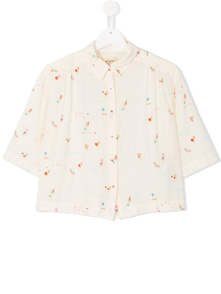 Bellerose Kids Printed Shortsleeved Shirt, Girl's, Size: 16 Yrs, White