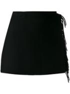 P.a.r.o.s.h. Fringed Mini Skirt - Black