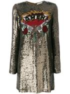 Amen Logo Sequin Dress - Metallic