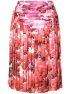 Marco De Vincenzo Foliage Print Pleated Skirt - Pink & Purple