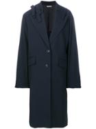 Miu Miu Oversized Buttoned Coat - Blue