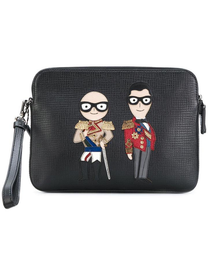 Dolce & Gabbana - Designer's Patch Clutch - Men - Calf Leather - One Size, Black, Calf Leather