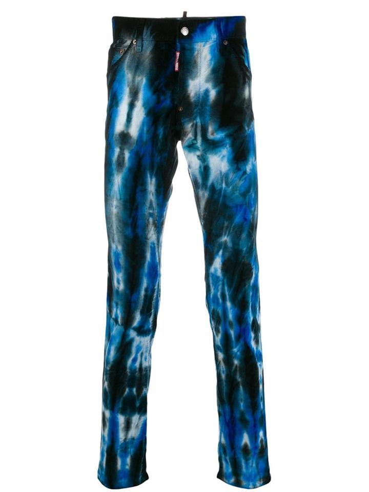 Dsquared2 Tie Dye Print Trousers - Blue