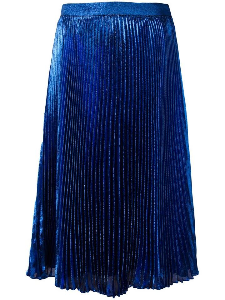 Christopher Kane Pleated Mid-length Skirt, Women's, Size: 42, Blue, Silk