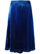 Christopher Kane Pleated Mid-length Skirt, Women's, Size: 42, Blue, Silk