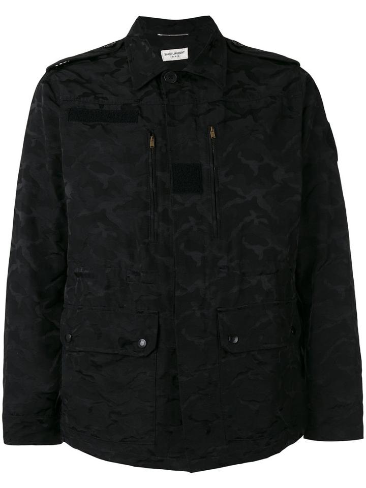 Saint Laurent - Camouflage Print Jacket - Men - Cotton/polyamide - 48, Black, Cotton/polyamide