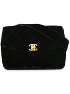 Chanel Vintage Quilted Cc Belt Bag - Black