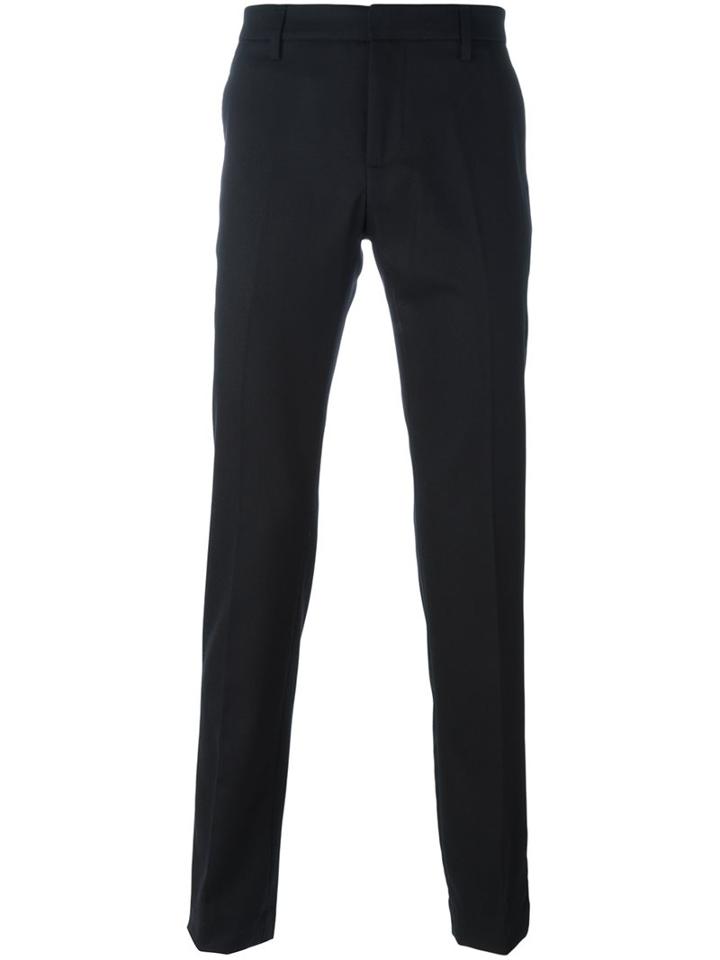 Dondup Straight Fit Trousers, Men's, Size: 34, Black, Cotton/spandex/elastane/virgin Wool