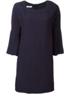 Dondup Three Quarter Sleeves Dress, Women's, Size: 38, Blue, Acetate/viscose/cupro/spandex/elastane