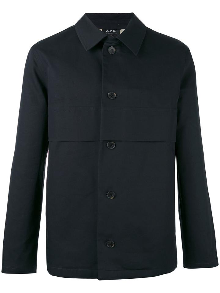 A.p.c. - Button-up Shirt Jacket - Men - Cotton - Xl, Blue, Cotton