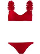 La Reveche Aisha Ruffled Trim Bikini - Red