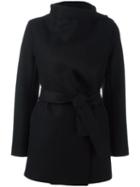 Harris Wharf London Belted Coat, Women's, Size: 40, Black, Virgin Wool