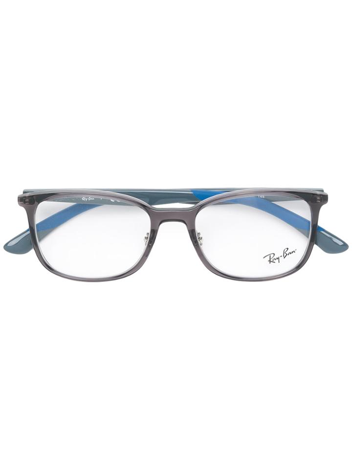 Ray-ban Colour-block Square-frame Glasses - Blue