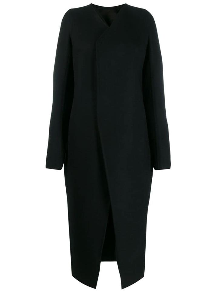 Rick Owens Long Wrap Coat - Black