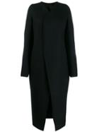 Rick Owens Long Wrap Coat - Black