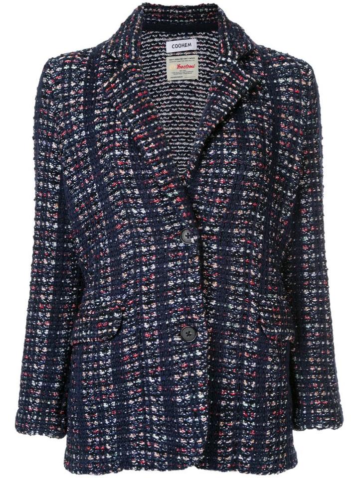 Coohem Tweed Blazer Jacket - Blue