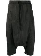 Alchemy Pinstripe Drop-crotch Cropped Trousers - Black