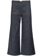 Derek Lam Bootcut Cropped Trousers, Women's, Size: 42, Blue, Cotton