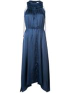 Derek Lam 10 Crosby Pleated Tie Accent Dress, Women's, Size: 4, Blue, Polyester