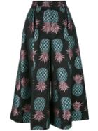 House Of Holland Pineapple Culottes, Women's, Size: 8, Black, Cotton/polyester