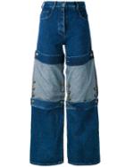 Y / Project - Panelled Wide Leg Jeans - Women - Cotton - 38, Blue, Cotton