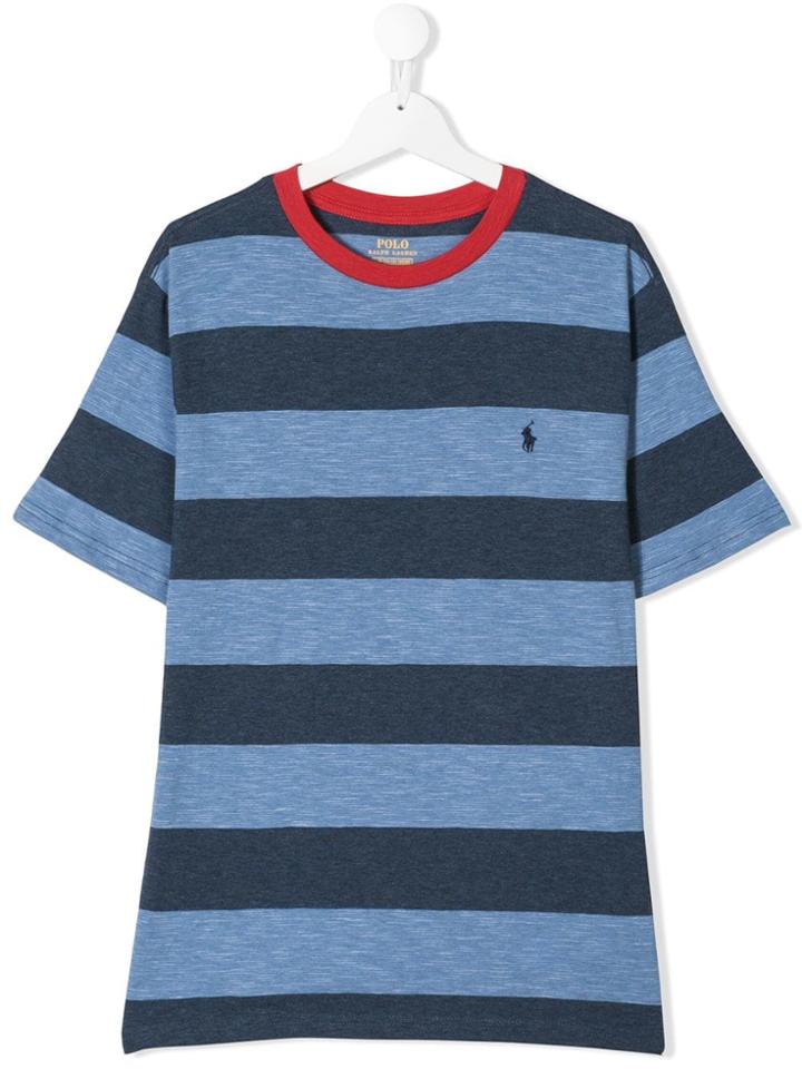 Ralph Lauren Kids Teen Striped T-shirt - Blue